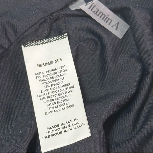 NEW Vitamin A Leah Ribbed One Piece Swimsuit M Sz 8 Black Classic - Picture 8 of 9